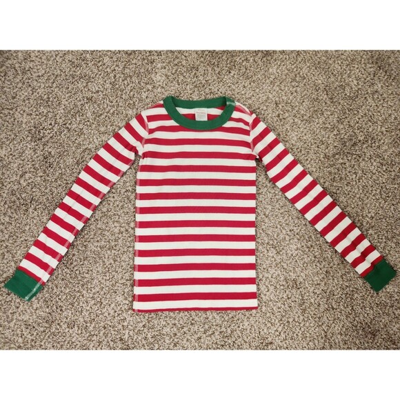 HANNA ANDERSSON Christmas Stripes Pajama Set Kids 130 US Size 8 Organic Cotton - Picture 2 of 9